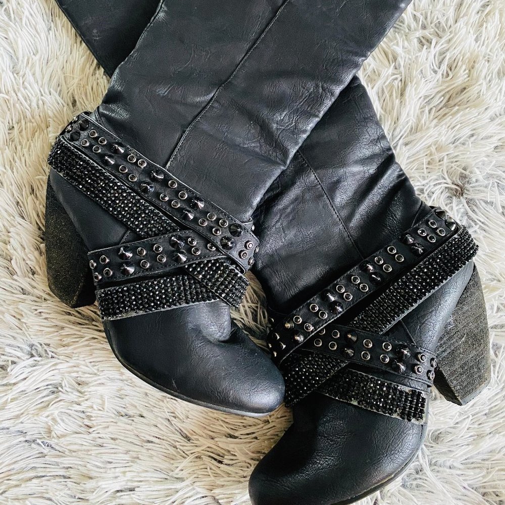 Tall black boots